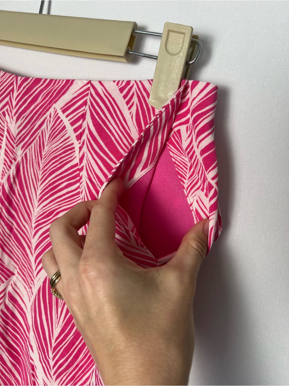 Lovers and Friends Revolve Makena Fuchsia Leaf Print Pants XS Pink Ankle Slit - Picture 8 of 13